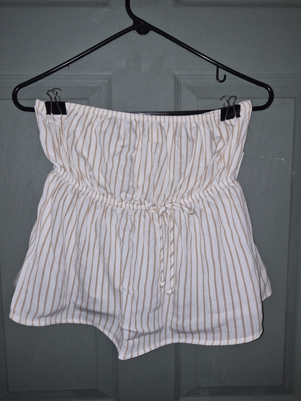 No Boundaries White & Tan Striped Tube Top NEW WITH TAGS